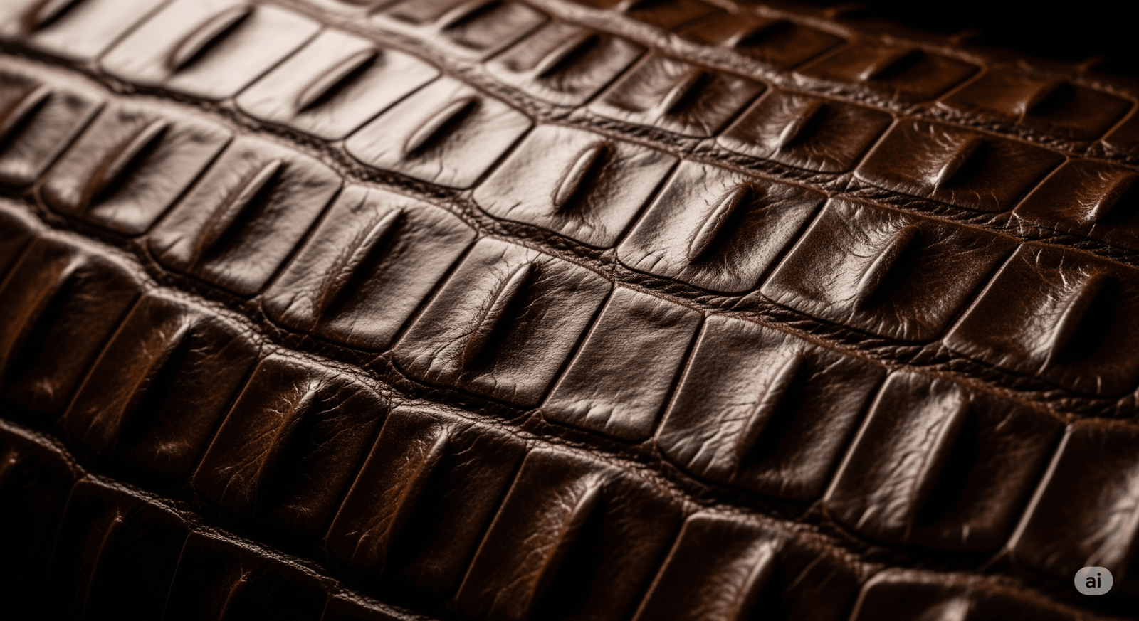 Textura detalhada de couro de crocodilo, um dos mais valorizados materiais de luxo.